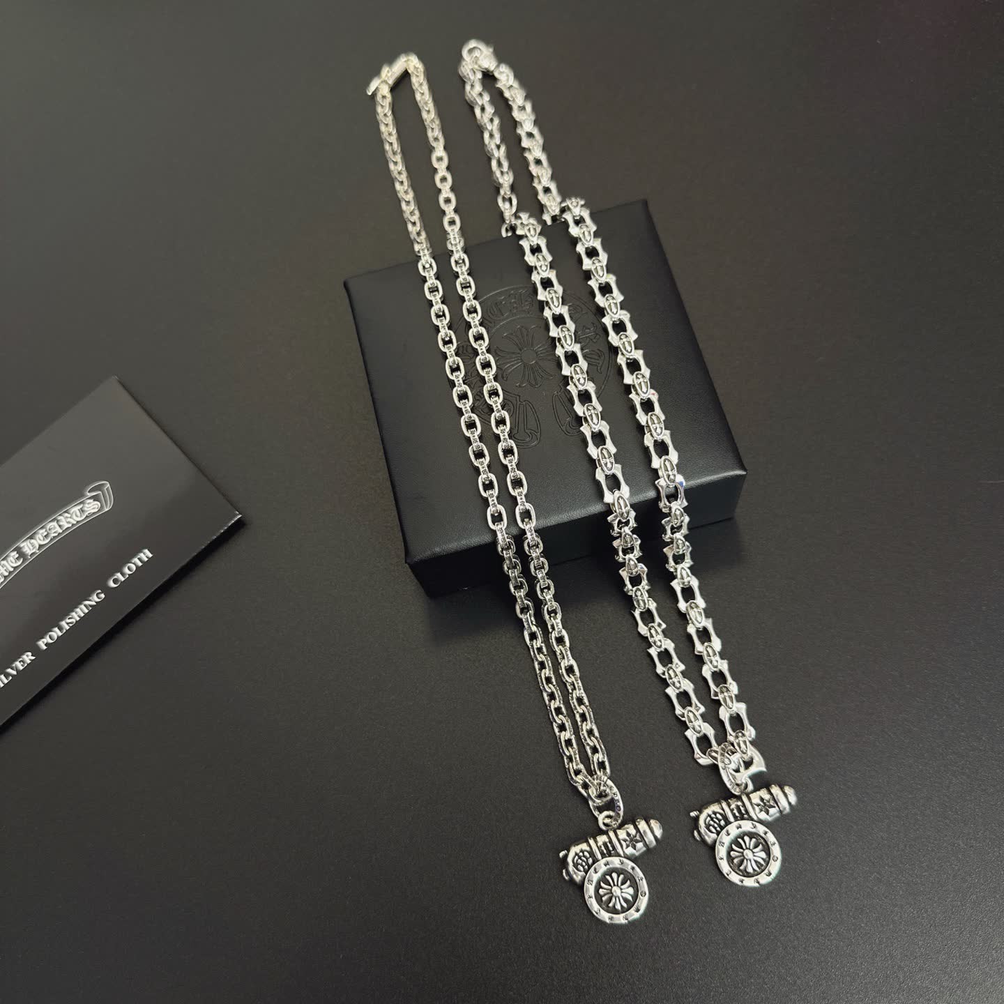 Chrome Hearts Silver Chain with Cannon Pendant